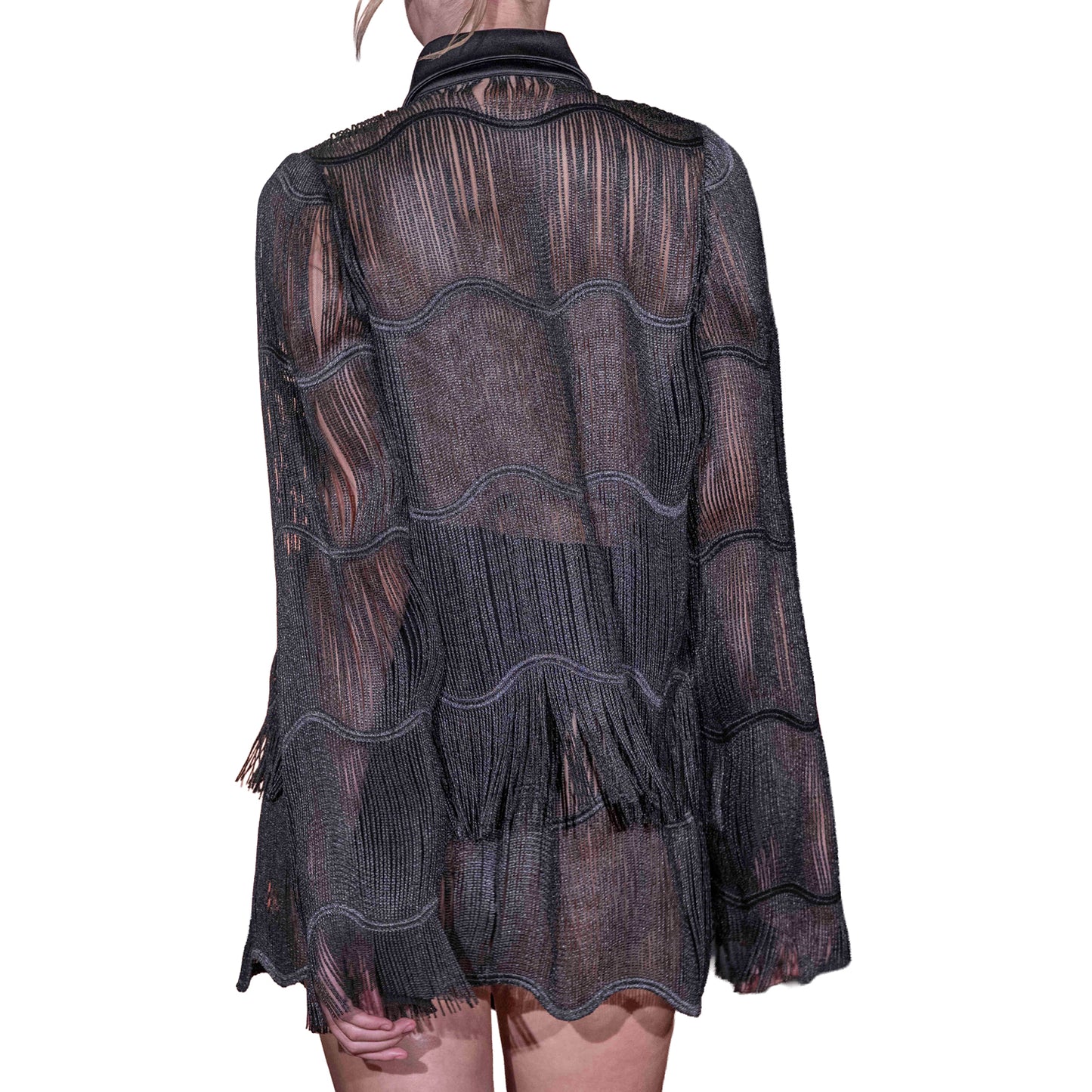 Black Fringe Shirt