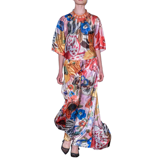 Charmeuse Floral Print Maxi Dress