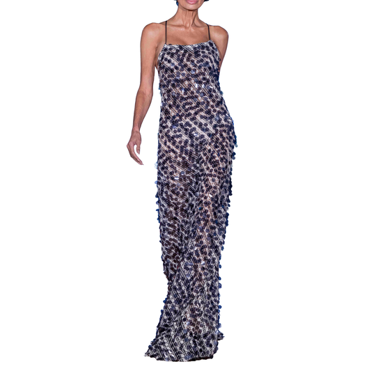 Crochet Piette Long Bias Dress