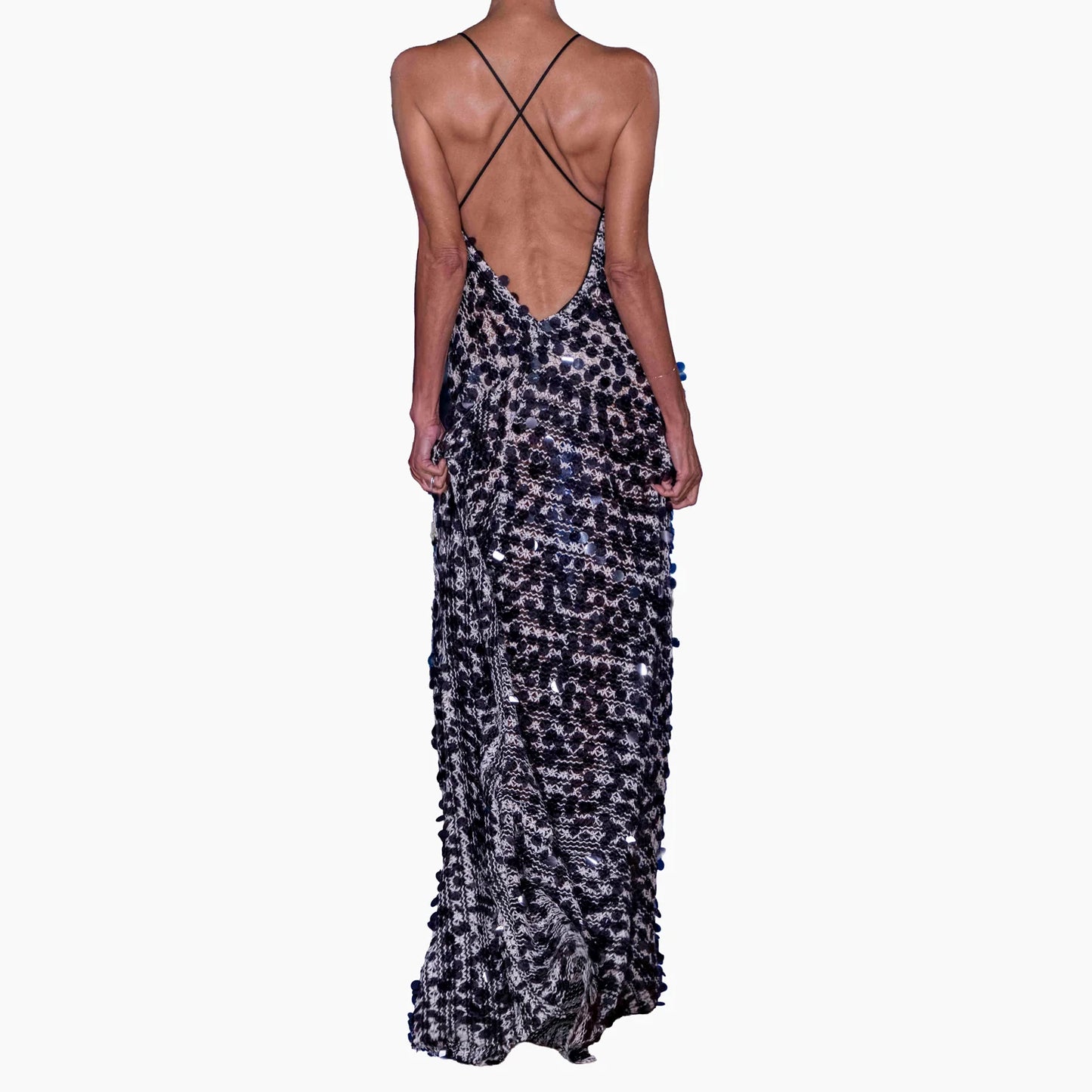 Crochet Piette Long Bias Dress