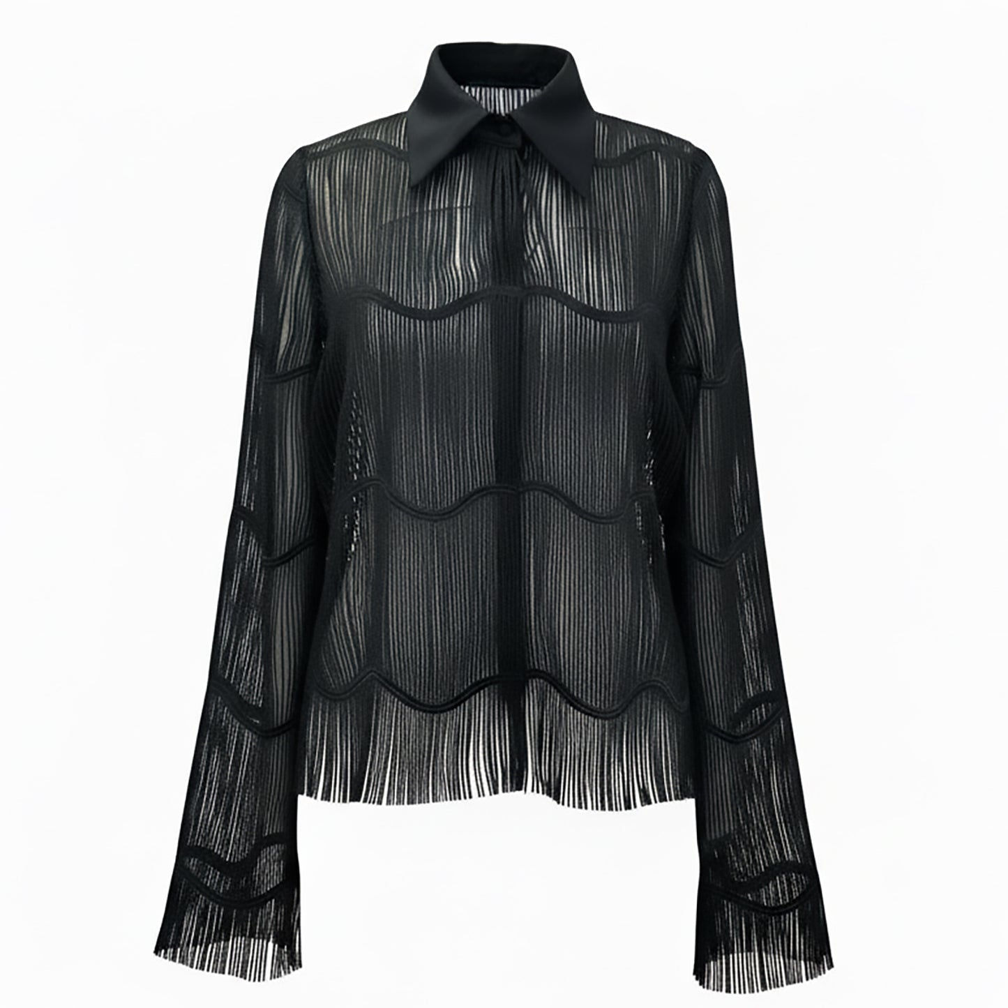 Black Fringe Shirt