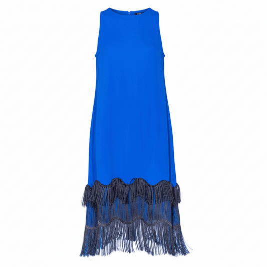 Fringe Hem Tank Dress Ghost Mannequin - Straight Fringe