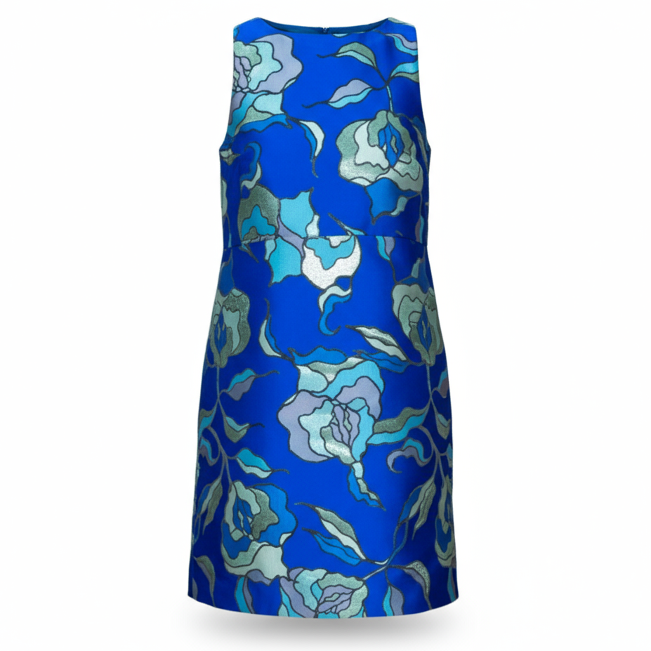 Tiffany Brocade Shift Dress ghost mannequin