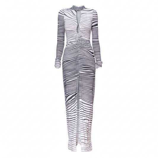 Zebra Print Maxi Dress Ghost Mannequin - Structured
